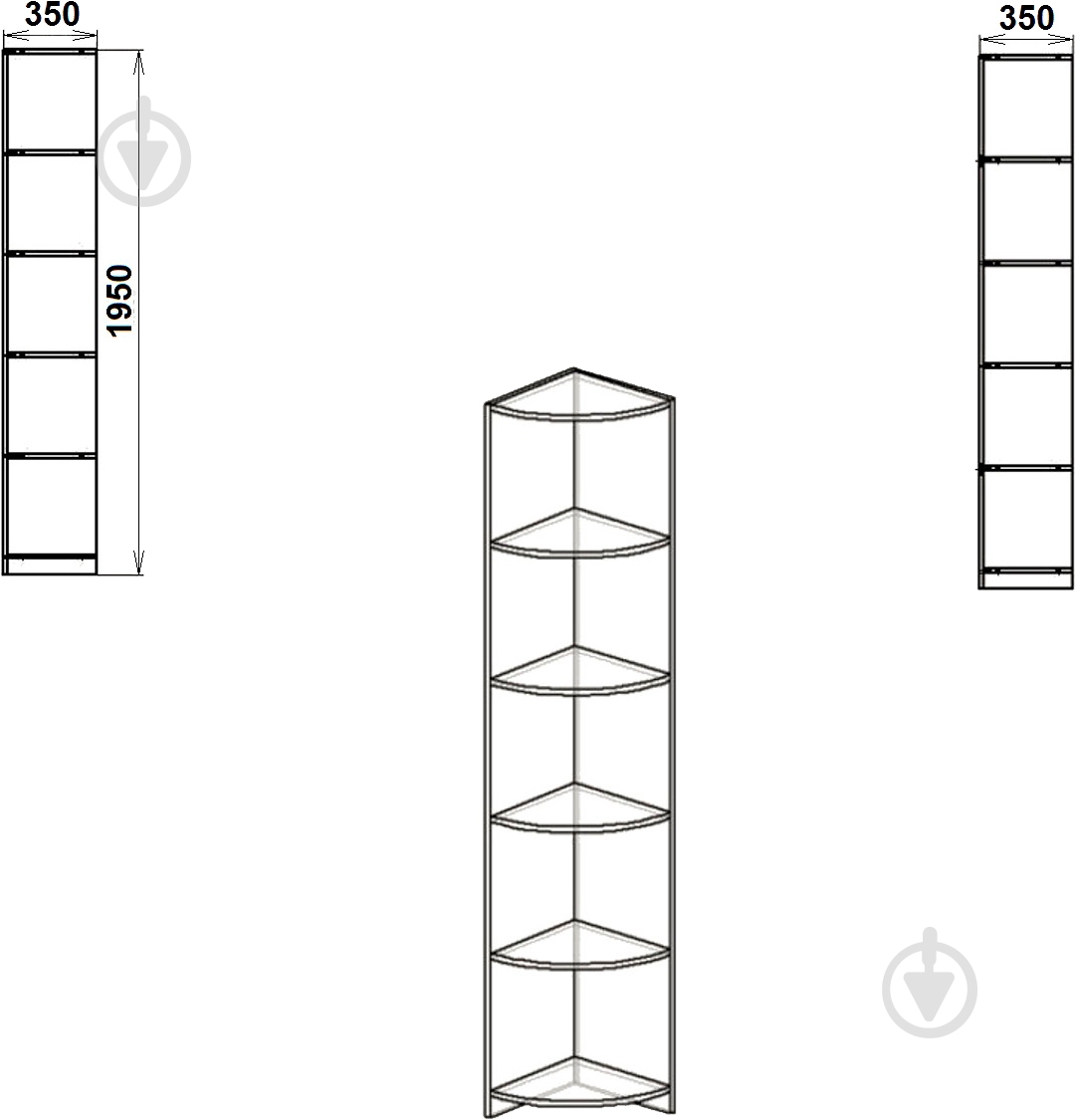 Шкаф Компанит Пенал-2 нимфея альба - фото 3 Шкаф Компанит Пенал-2 нимфея альба - фото 3