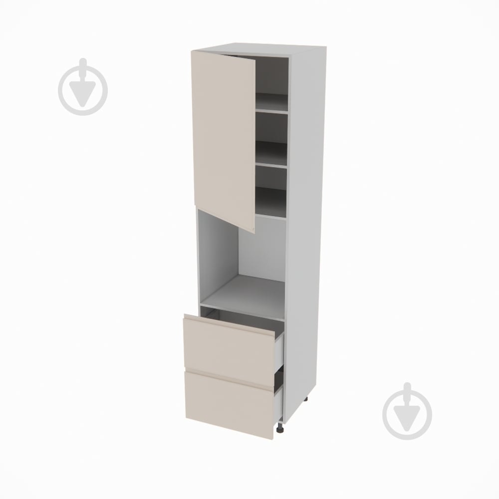 Пенал Влада ( П 60 ДШ (920) FAVORIT ліва) пломбір/попелястий Світ Меблів - фото 2 Пенал Влада ( П 60 ДШ (920) FAVORIT ліва) пломбір/попелястий Світ Меблів - фото 2