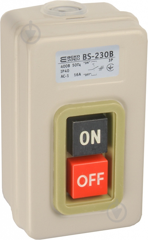 Выключатель кнопочный Аско-Укрем BS-230B A0140020210 - фото 2