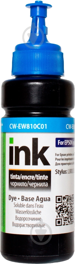 Чернила ColorWay CW-EW810C01 100мл cyan - фото 1