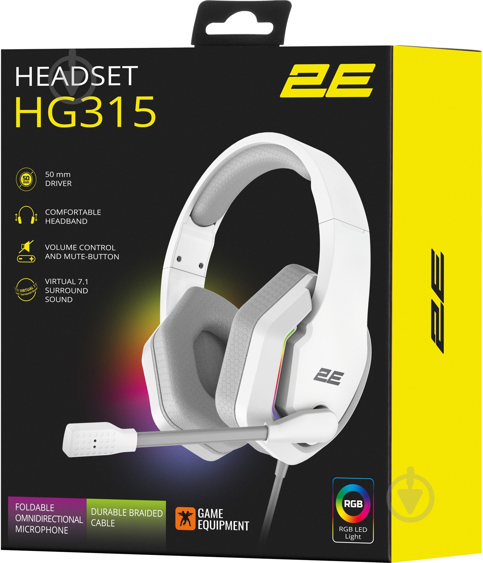 Гарнитура игровая 2E HG315 RGB USB 7.1 white (2E-HG315WT-7.1) - фото 9 Гарнитура игровая 2E HG315 RGB USB 7.1 white (2E-HG315WT-7.1) - фото 9