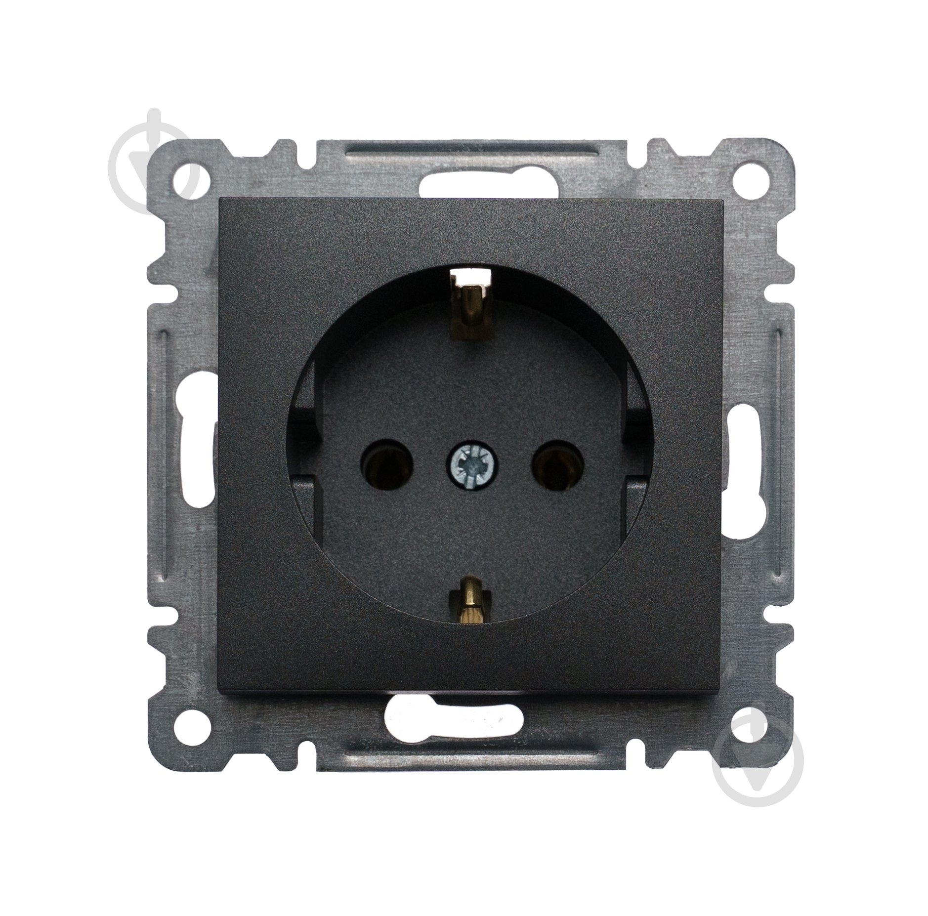 Механізм розетки із заземленням Makel Karea IP20 чорний 57054028 - фото 2