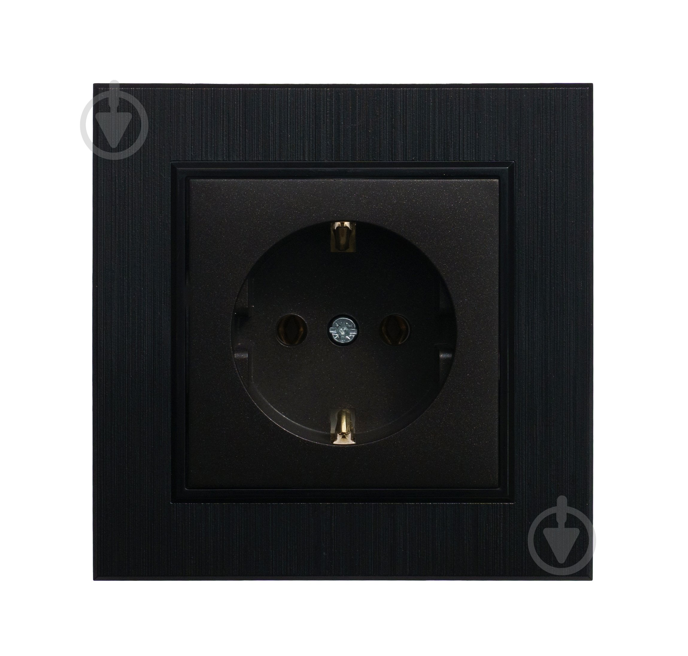 Механізм розетки із заземленням Makel Karea IP20 чорний 57054028 - фото 1