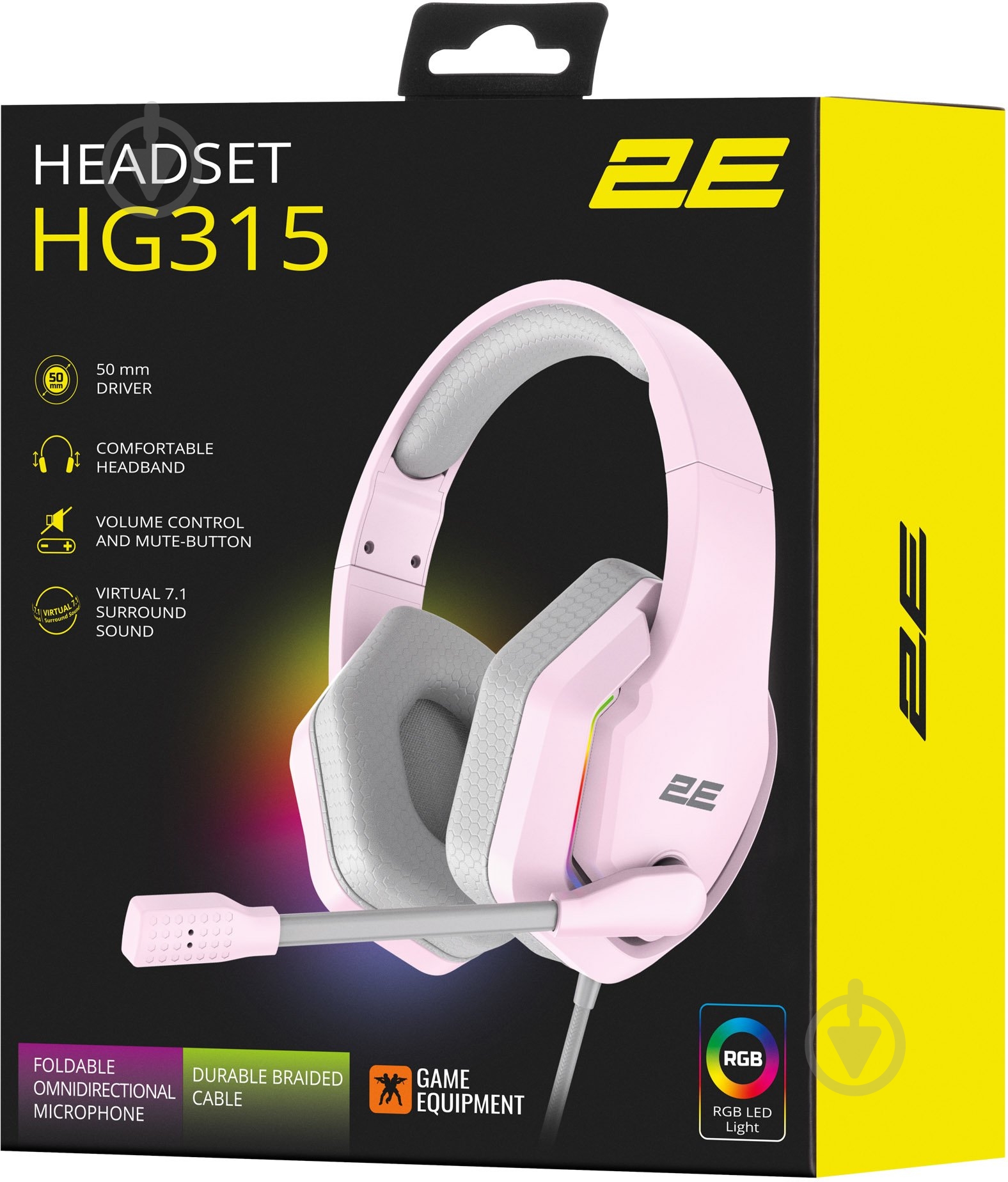 Гарнитура игровая 2E HG315 RGB USB 7.1 pink (2E-HG315PK-7.1) - фото 9 Гарнитура игровая 2E HG315 RGB USB 7.1 pink (2E-HG315PK-7.1) - фото 9