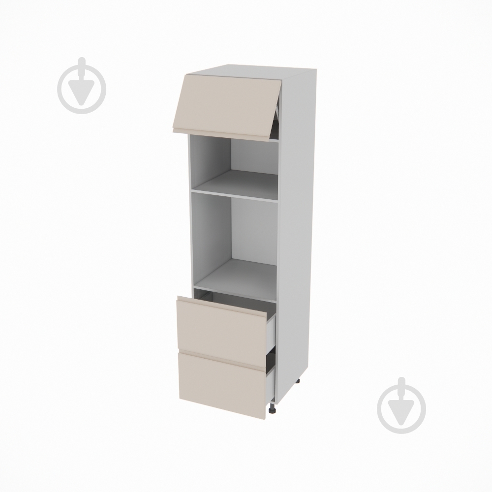 Шкаф під духовку та НВЧ-піч Влада ( П 60 ДШ п/мікрохв. (720) FAVORIT ліва) пломбір/попелястий Світ Меблів - фото 2