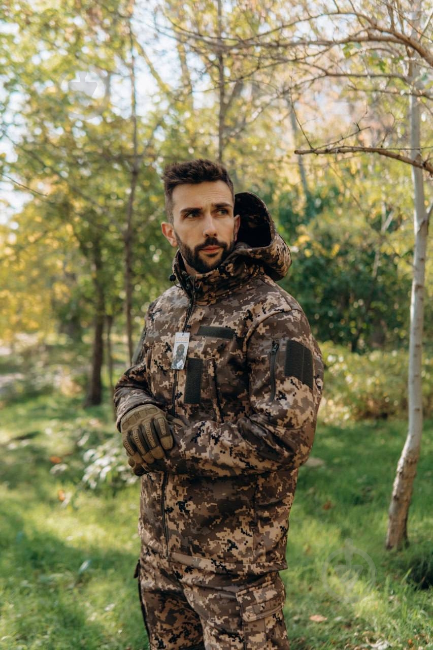 Куртка мужская демисезонная LOGOS-Tac тактическая "Softshell" теплая, под шеврон 04-07-00-0012 р.4XL пиксель - фото 2