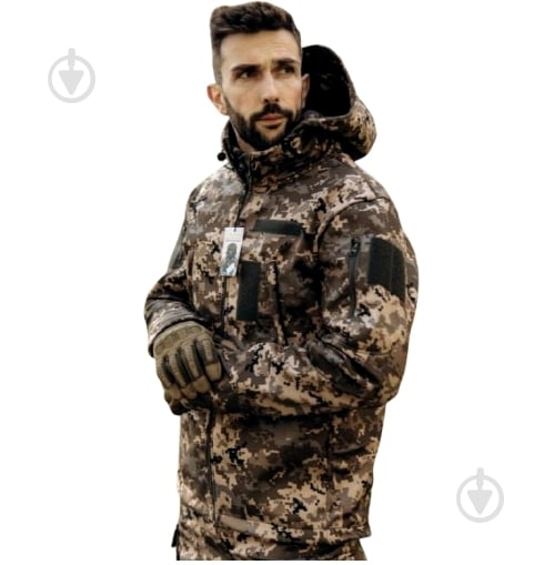 Куртка мужская демисезонная LOGOS-Tac тактическая "Softshell" теплая, под шеврон 04-07-00-0012 р.4XL пиксель - фото 1