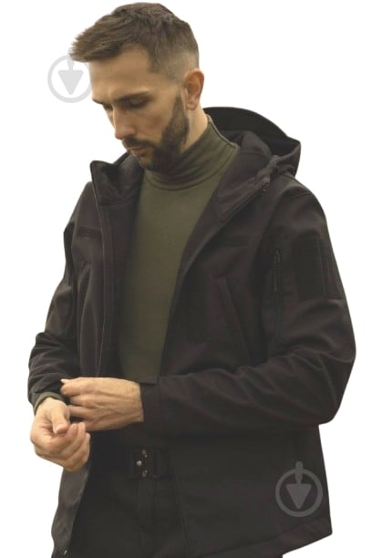 Куртка мужская демисезонная LOGOS-Tac тактическая "Softshell" теплая, под шеврон 04-07-00-0012 р.L черная - фото 1