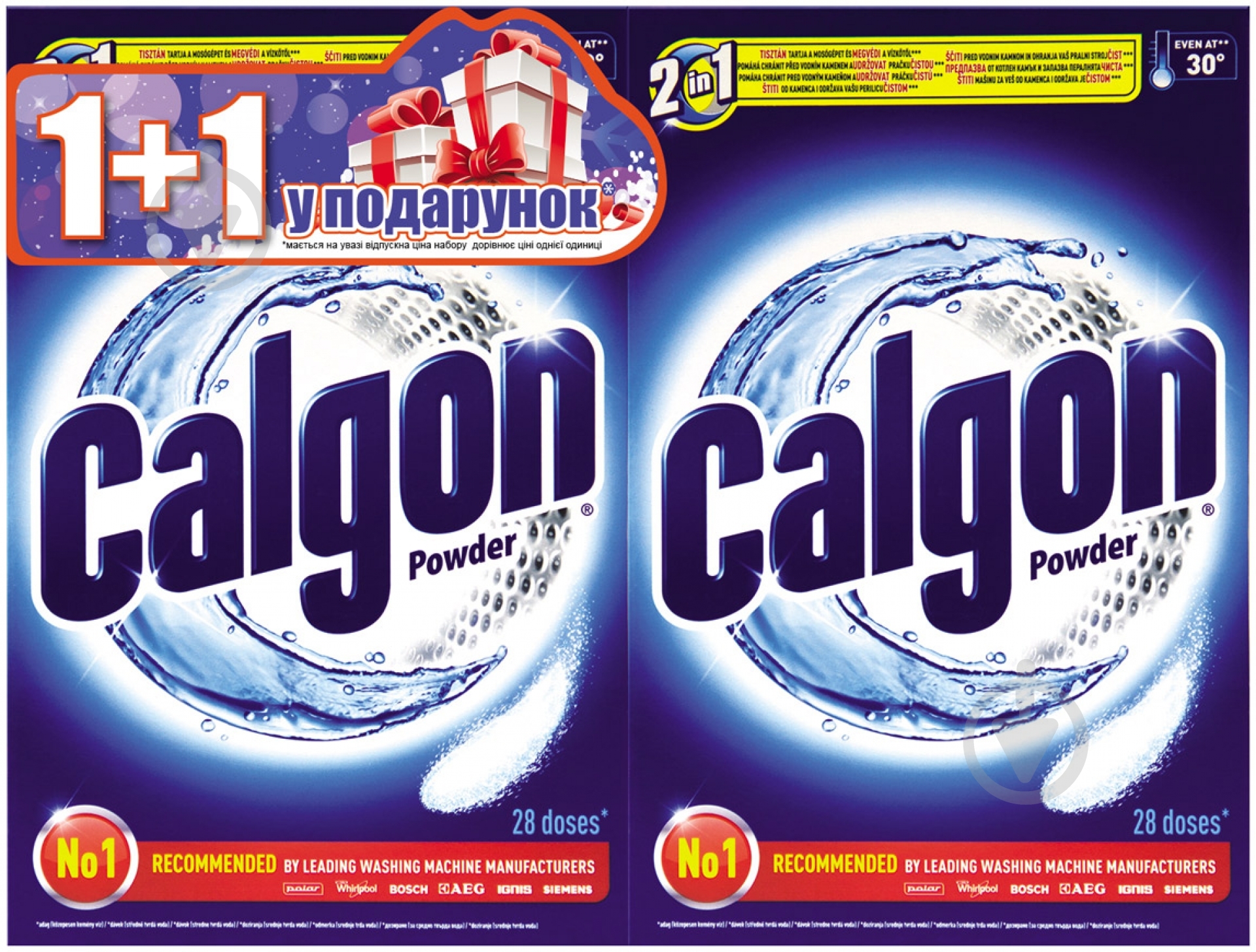 Средство Calgon Total Protection 2 в 1 для пом'якшення води для стиральних машин 2 кг - фото 1