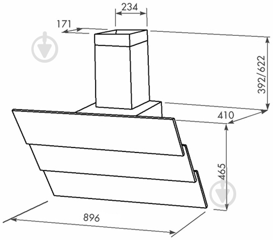 Вытяжка Eleyus Troy A 1000 90 WH - фото 9
