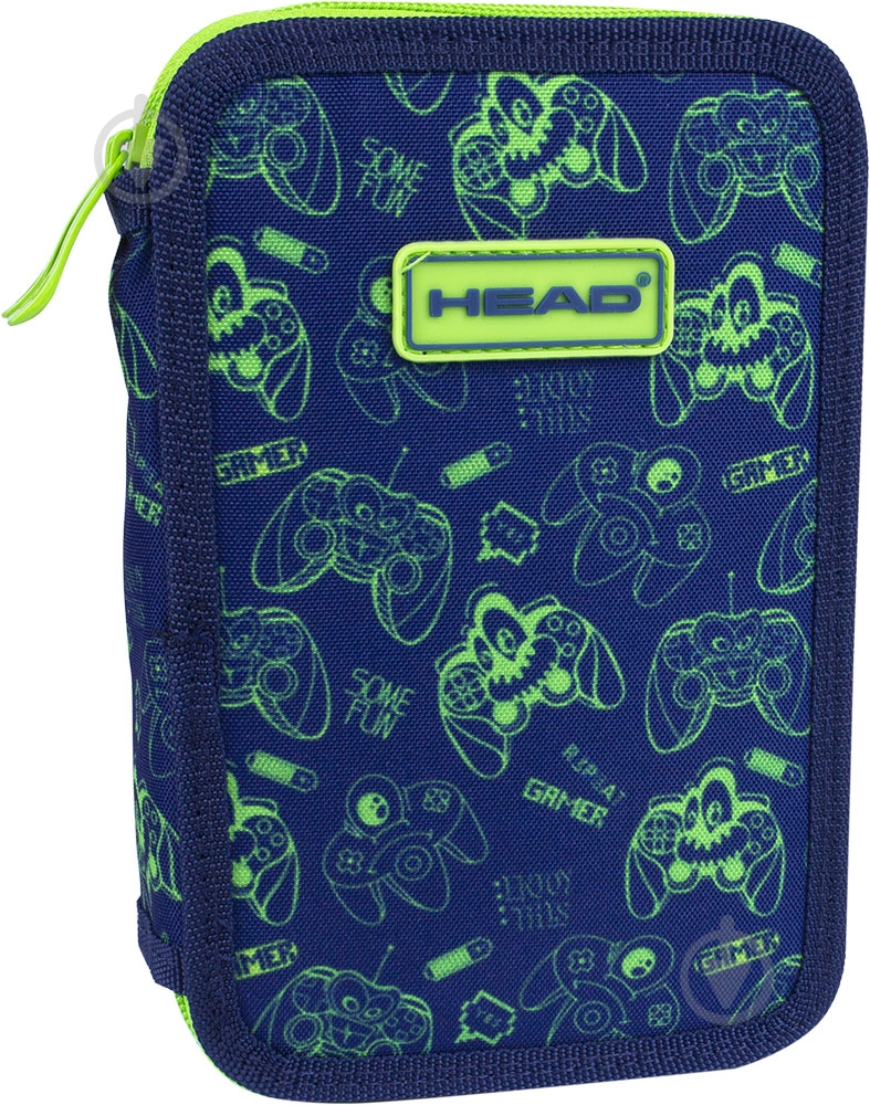 Пенал школьный АC2 Gamer Head синий с рисунком - фото 1