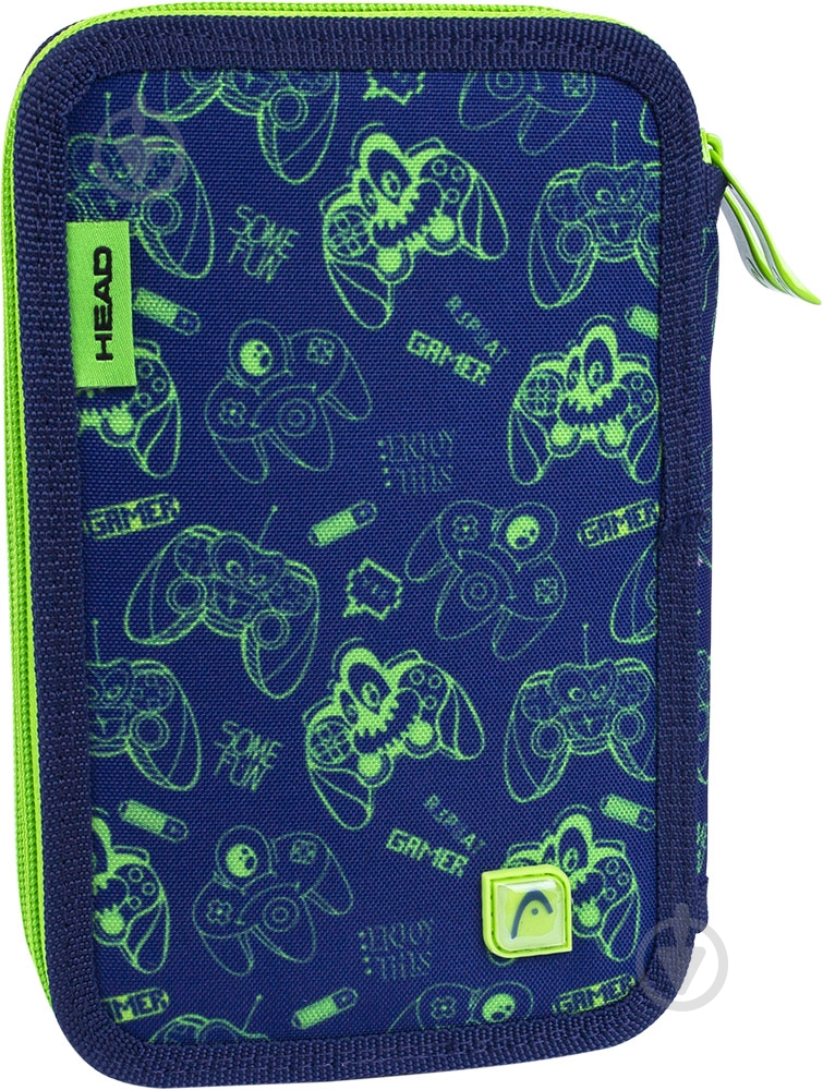 Пенал школьный АC2 Gamer Head синий с рисунком - фото 2