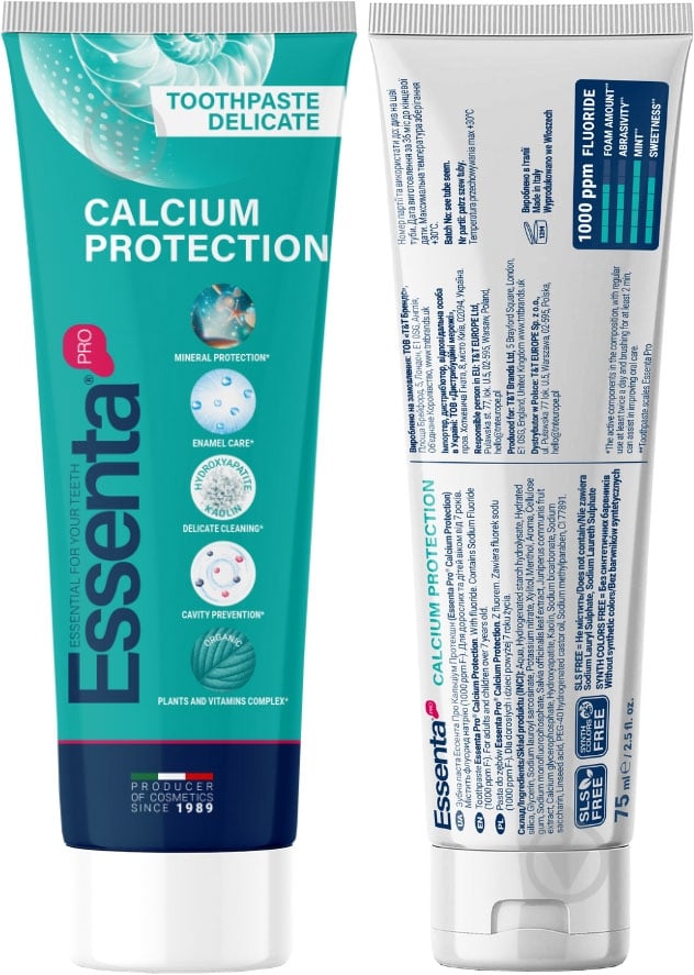 Зубная паста Essenta Pro Calcium protection 75 мл - фото 3 Зубная паста Essenta Pro Calcium protection 75 мл - фото 3