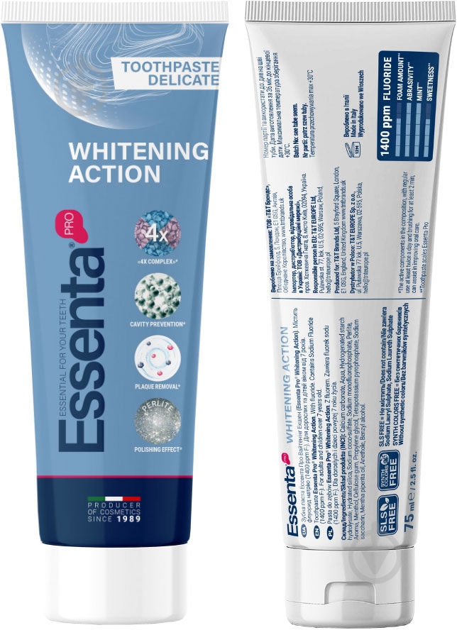 Зубная паста Essenta Pro Whitening Action 75 мл - фото 3
