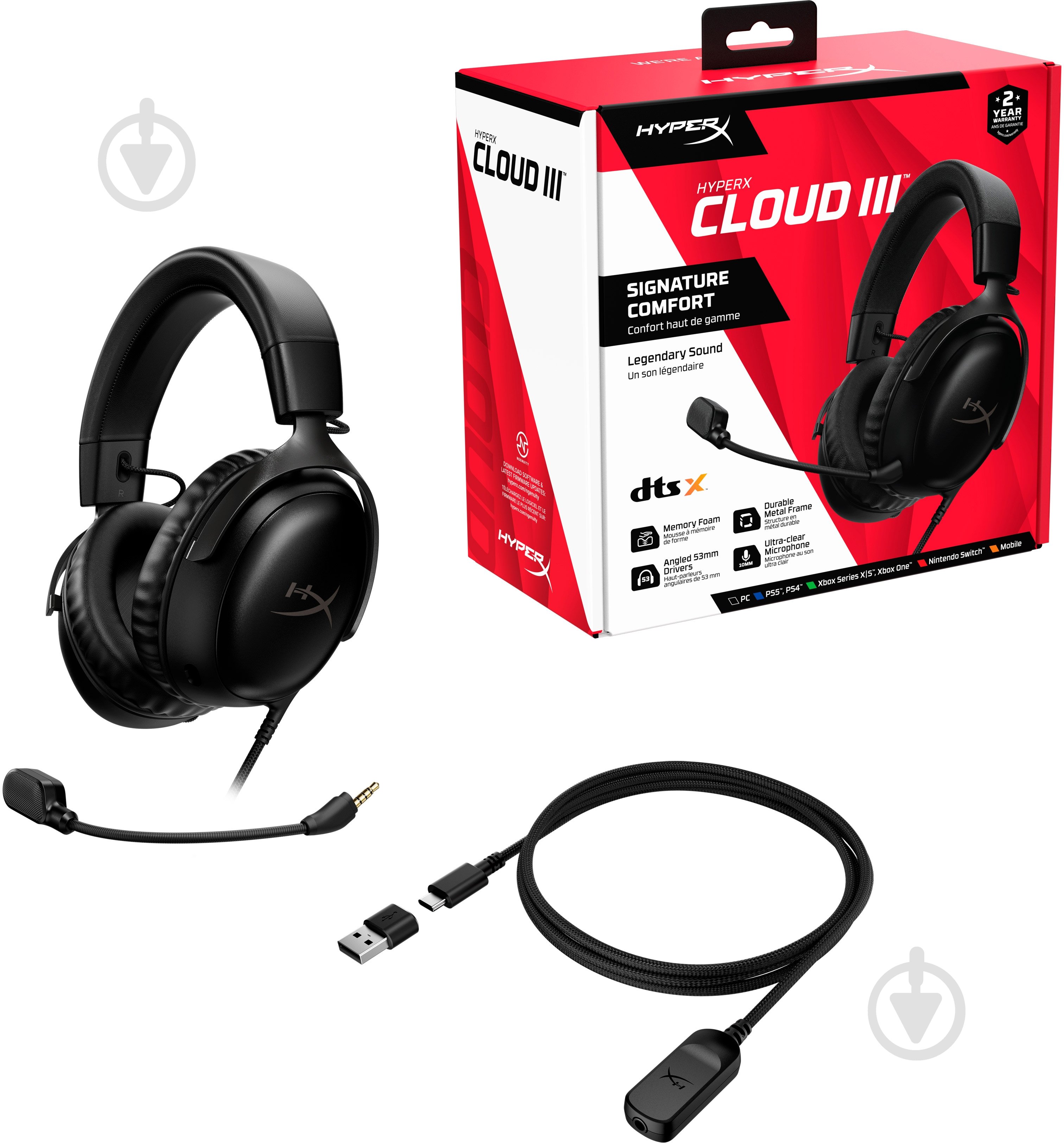 Гарнітура HyperX Cloud III black (727A8AA) - фото 8