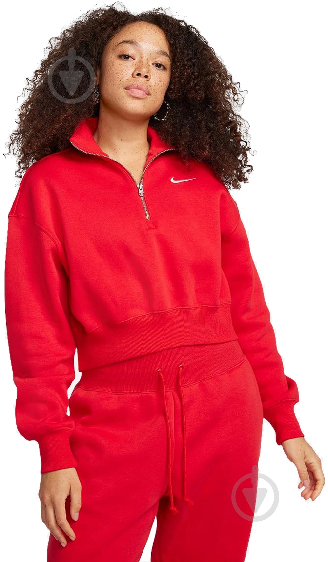 ᐉ Джемпер Nike W NSW PHNX FLC QZ CROP DQ5767-657 р.L червоний