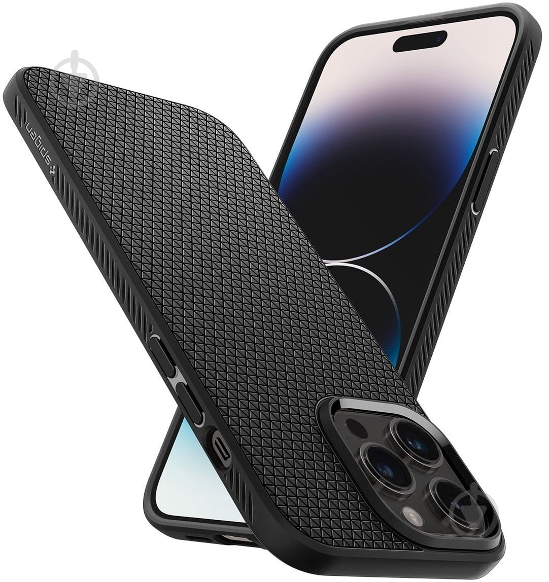 Чехол Spigen Liquid Air для Apple iPhone 14 Pro Max matte black (ACS04813) - фото 9