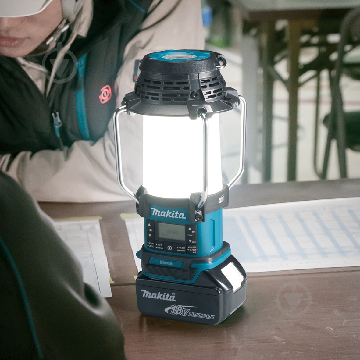 Радиоприемник Makita 14,4/18,0V аккумуляторный с фонарем функцией Bluetooth DAB/DAB+ LXT DMR056 - фото 8