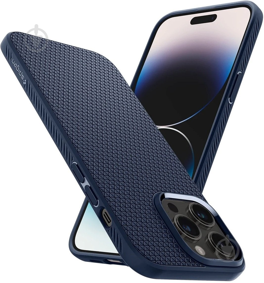 Чехол Spigen Liquid Air для Apple iPhone 14 Pro Max navy blue (ACS04814) - фото 7