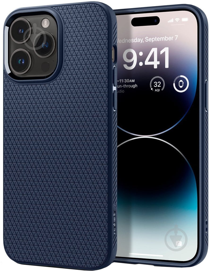 Чехол Spigen Liquid Air для Apple iPhone 14 Pro Max navy blue (ACS04814) - фото 1