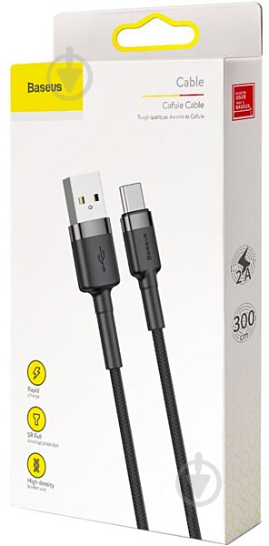 Кабель BASEUS USB to Type-C 2A CATKLF-UG1 3 м черный (948107) - фото 3