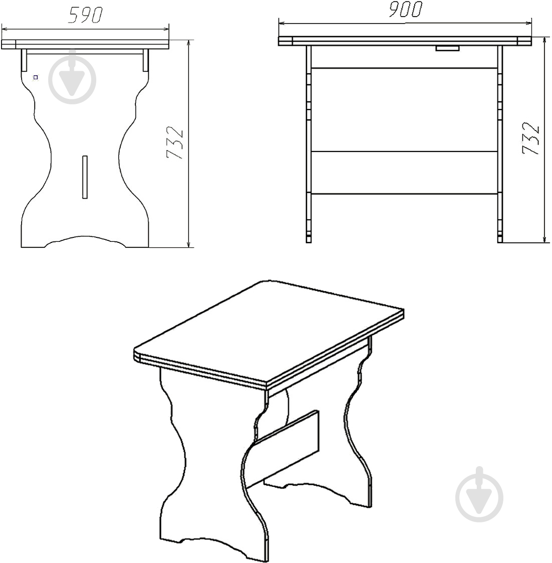 Стіл обідній Компаніт КС-3 німфея альба - фото 3