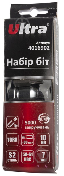 Набор бит Ultra TORX 10 мм 7 шт. 4016902 - фото 1 Набор бит Ultra TORX 10 мм 7 шт. 4016902 - фото 1