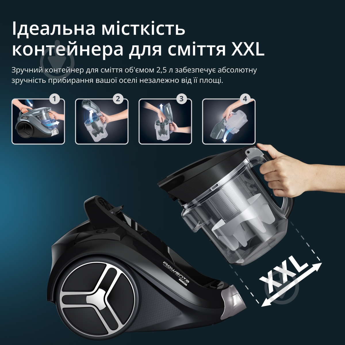 ВІТРИНА! Пилосос Rowenta Compact Power XXL Classic plus Kit RO4B25EA black - фото 6