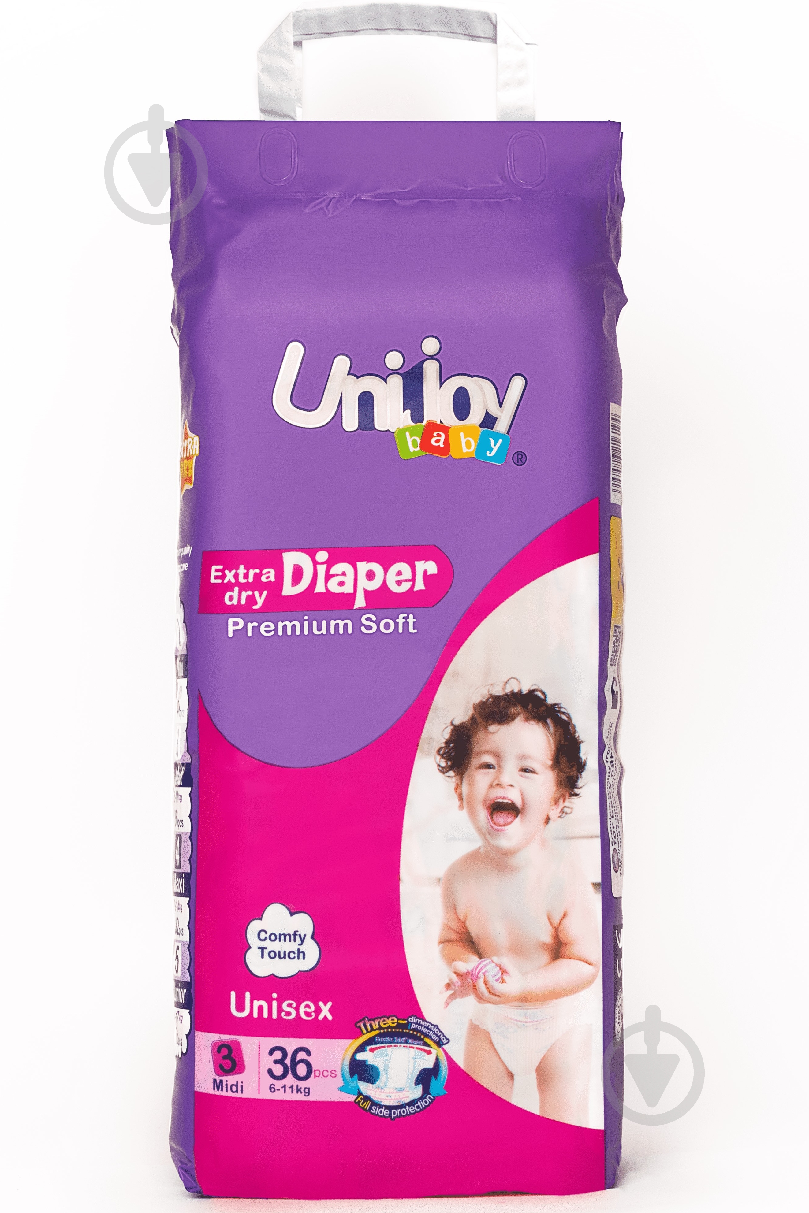 Подгузники UNIJOY Soft M 3 6-11 кг 36 шт. - фото 1 Подгузники UNIJOY Soft M 3 6-11 кг 36 шт. - фото 1