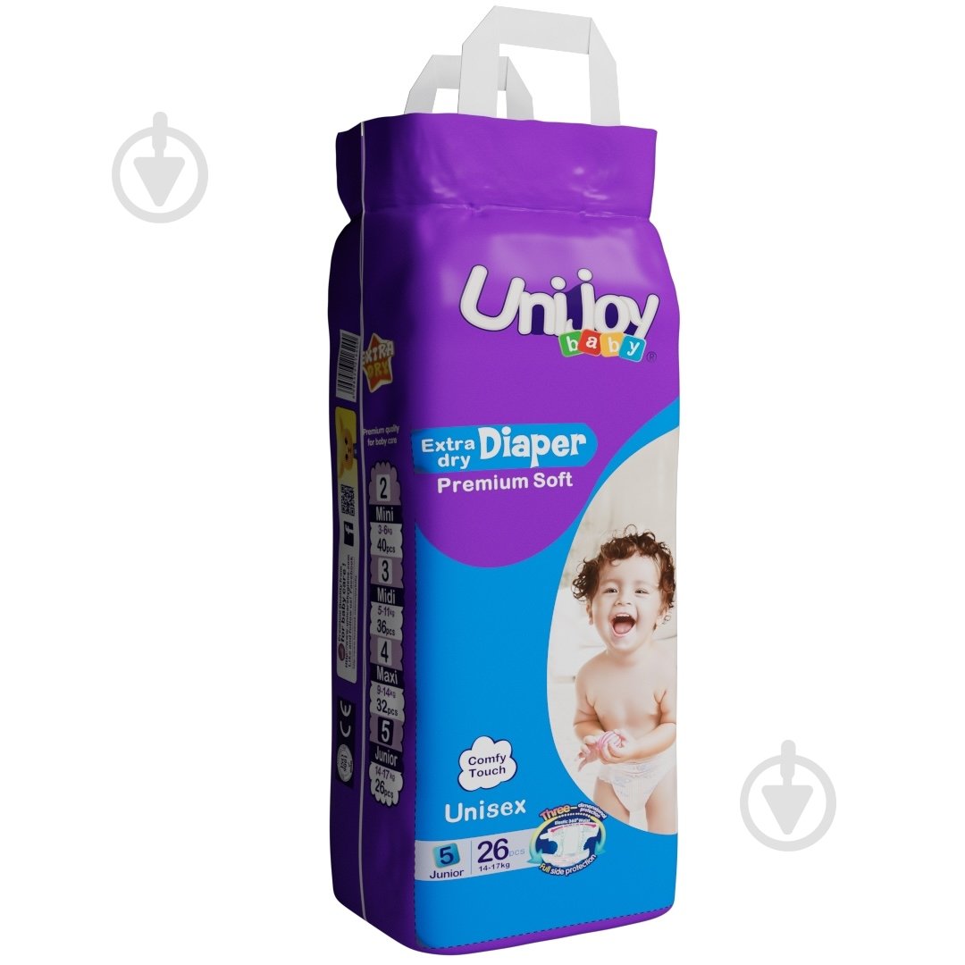 Подгузники UNIJOY Soft XL 5 14-17 кг 26 шт. - фото 2 Подгузники UNIJOY Soft XL 5 14-17 кг 26 шт. - фото 2