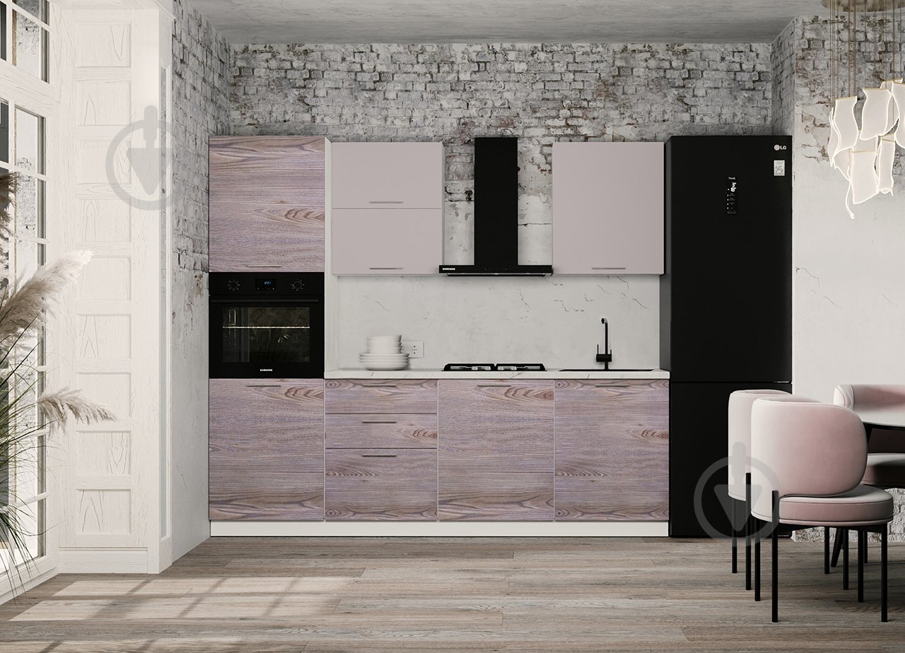 Кухня модульна ROKO Руна пряма ДСП 2,4×2,4м макіато/дуб димчастий/білий - фото 1 Кухня модульна ROKO Руна пряма ДСП 2,4×2,4м макіато/дуб димчастий/білий - фото 1