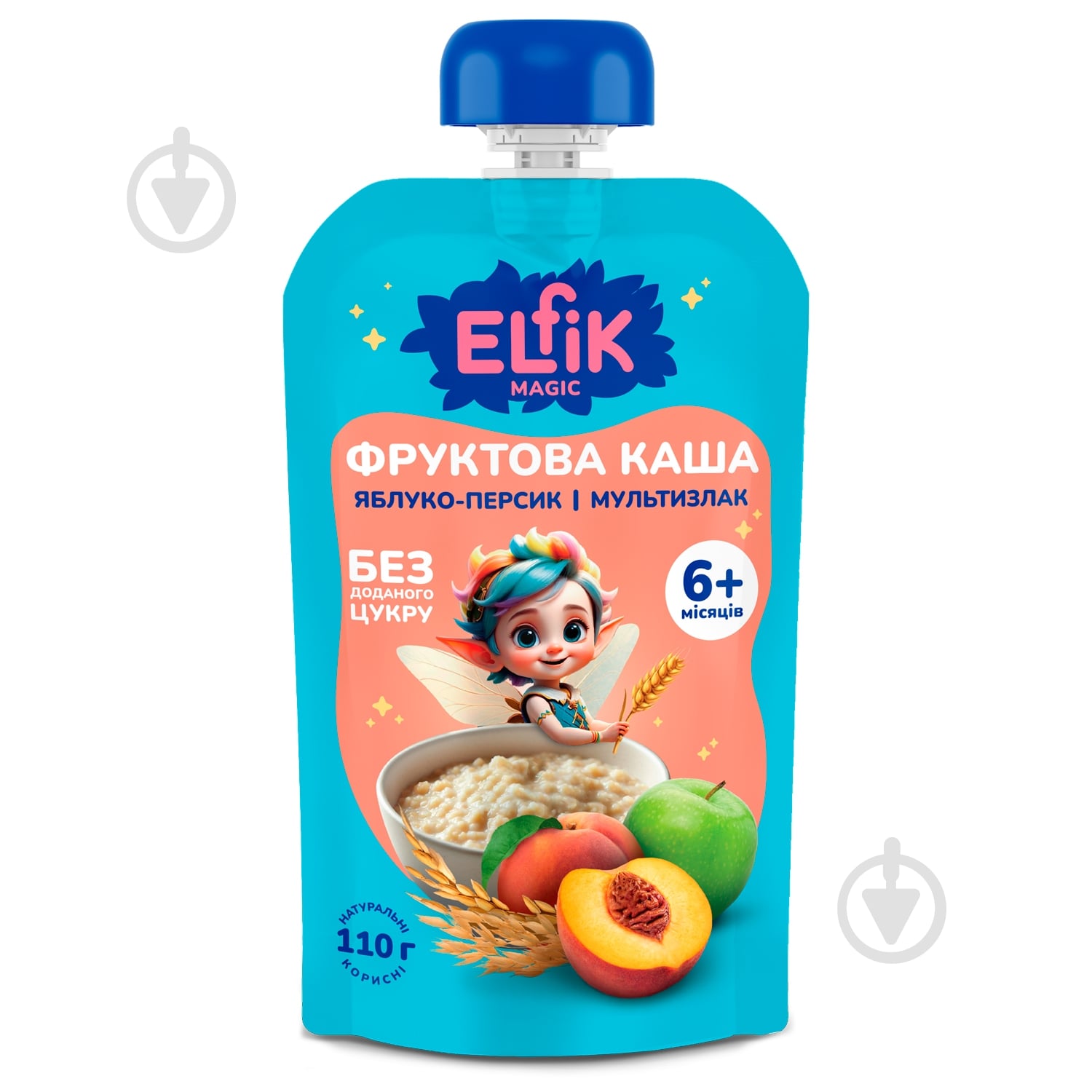 Каша фруктова Elfik Яблуко-персик-мультизлак 110 г - фото 1