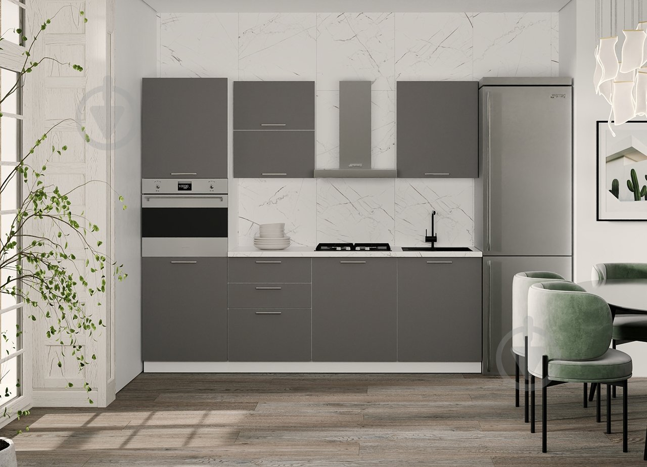 Кухня модульна ROKO Руна пряма МДФ 2,4×2,4м лід/білий - фото 1 Кухня модульна ROKO Руна пряма МДФ 2,4×2,4м лід/білий - фото 1