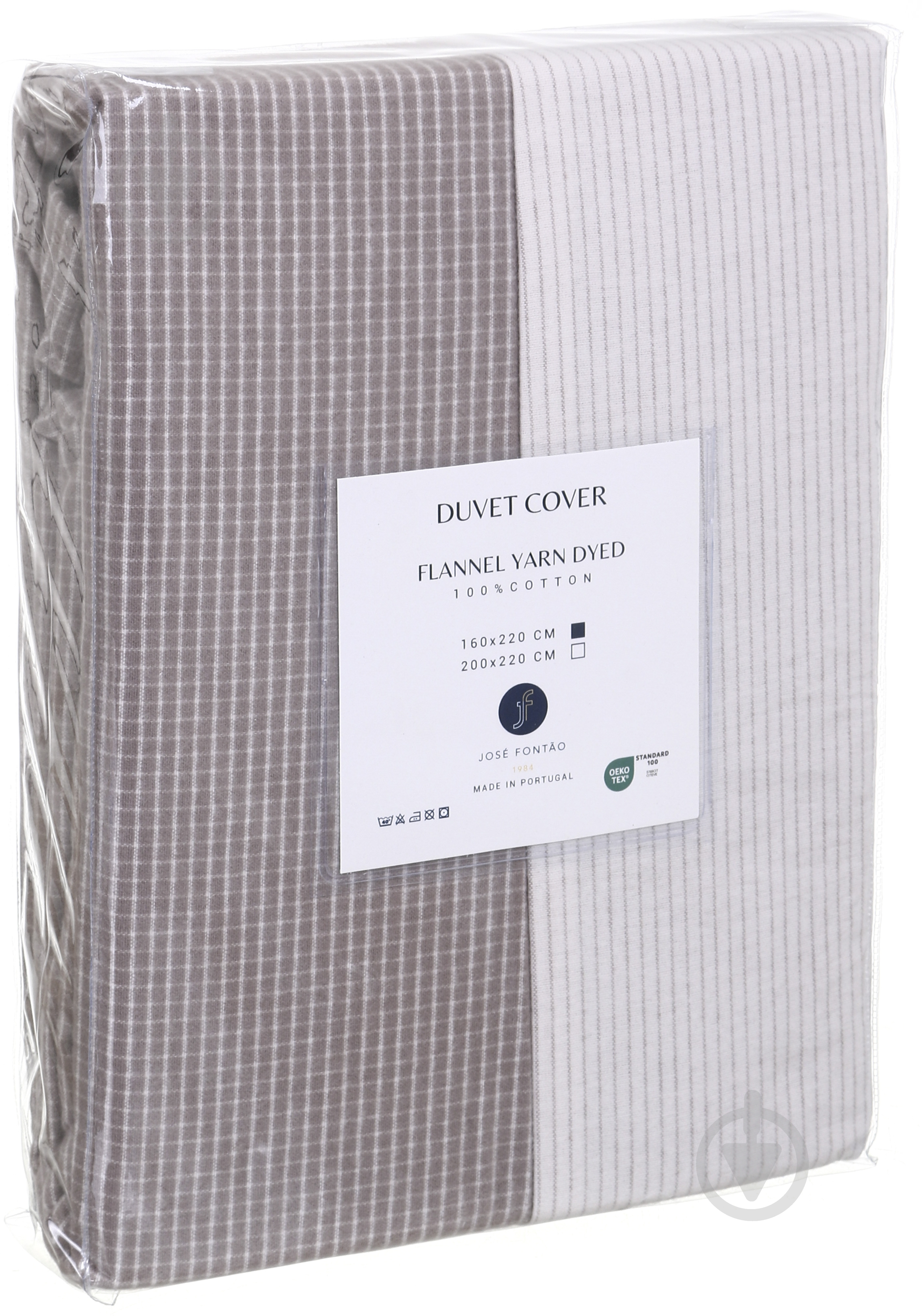 Пододеяльник Braga фланель 160x220 см белый с серым jose fontao - фото 3