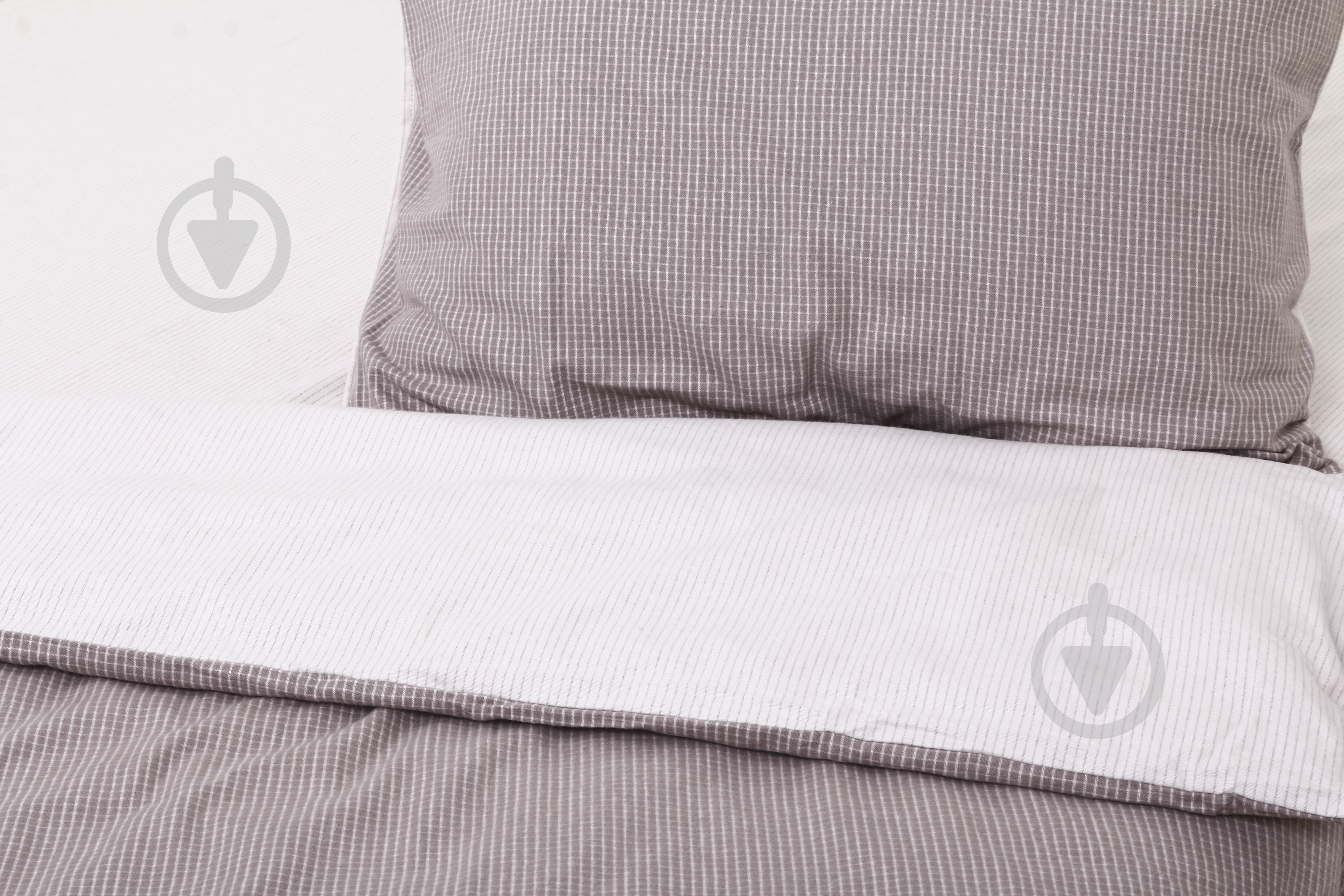 Пододеяльник Braga фланель 200x220 см белый с серым jose fontao - фото 1