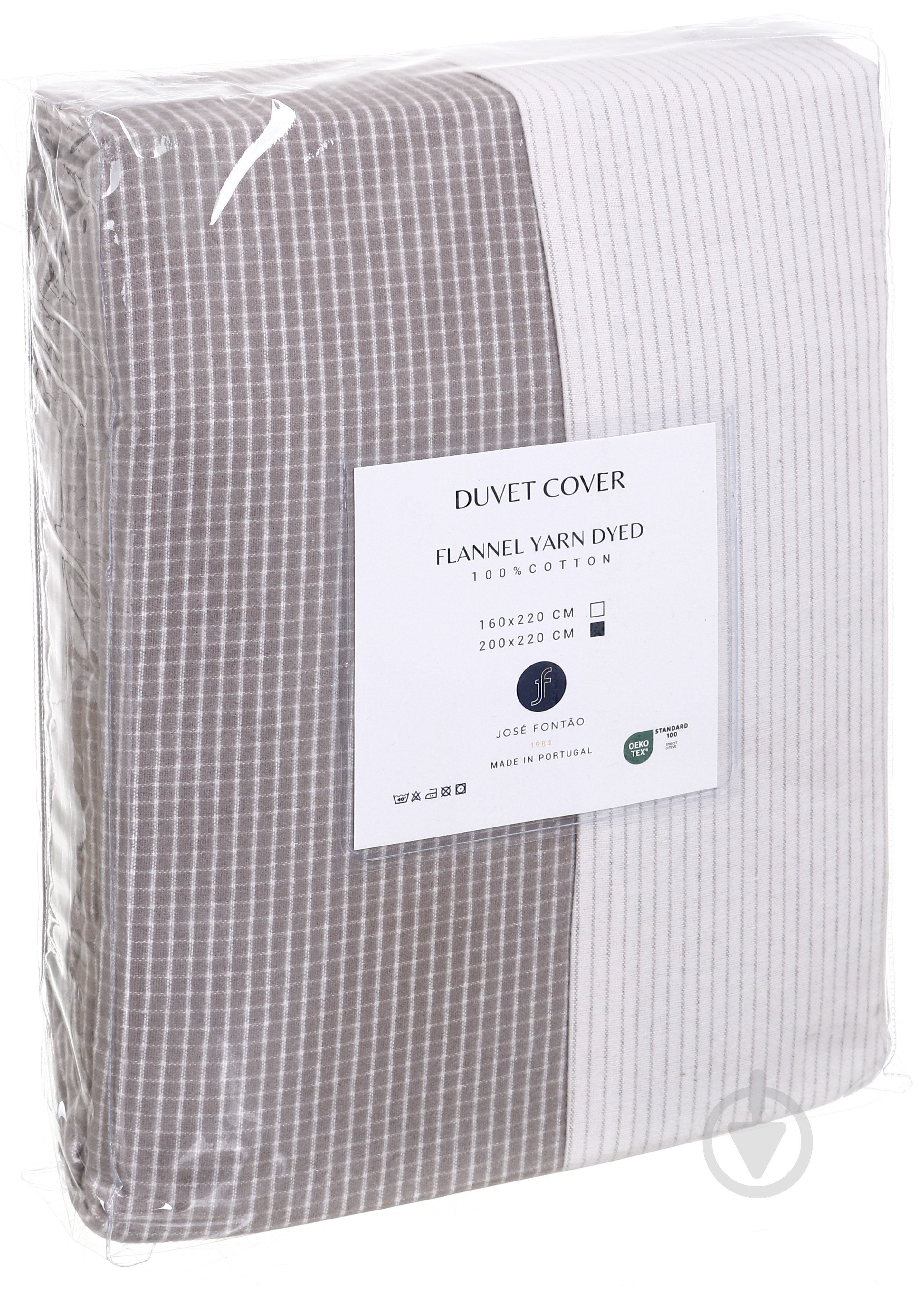 Пододеяльник Braga фланель 200x220 см белый с серым jose fontao - фото 3