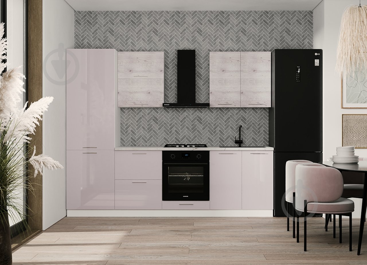 Кухня модульна ROKO Руна пряма МДФ / ДСП 2,6×2,6м дуб полярний/лате/білий - фото 1