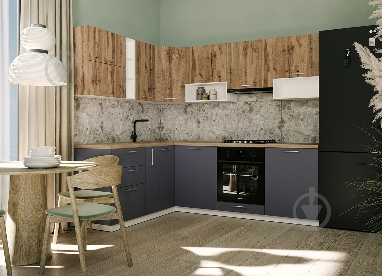 Кухня модульная ROKO Руна прямая ДСП 1,8×1,8м дуб природный/серый пепел/белый - фото 1 Кухня модульная ROKO Руна прямая ДСП 1,8×1,8м дуб природный/серый пепел/белый - фото 1