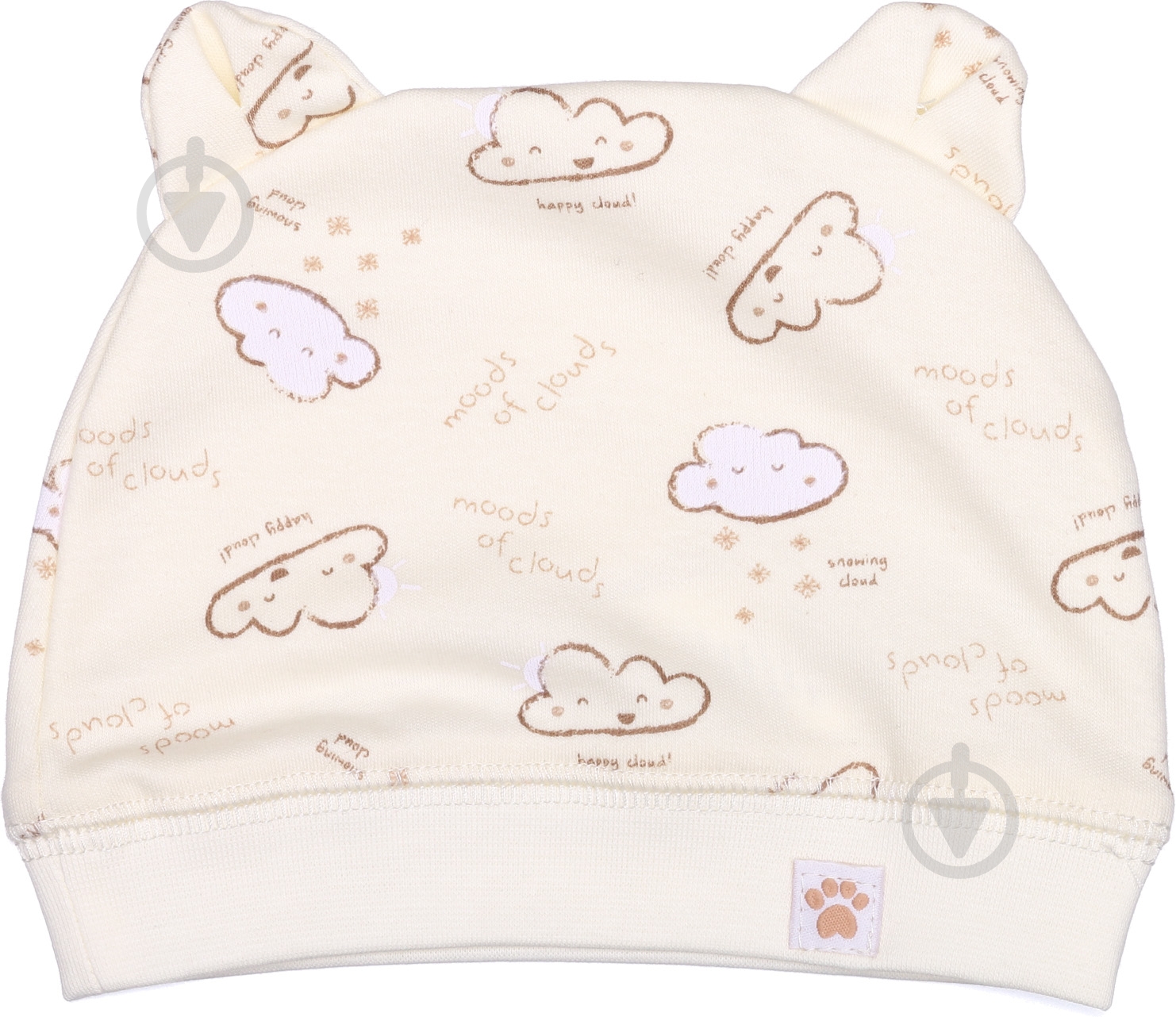 Шапочка детская Bembi ШП76 р.42-44 молочный с рисунком - фото 1