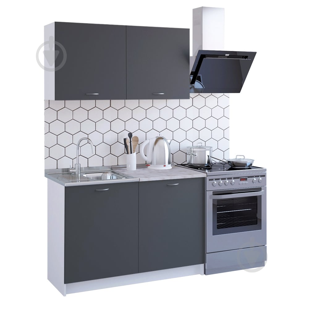 Кухня ROKO Эмили ДСП 1,2м серый/белый - фото 1