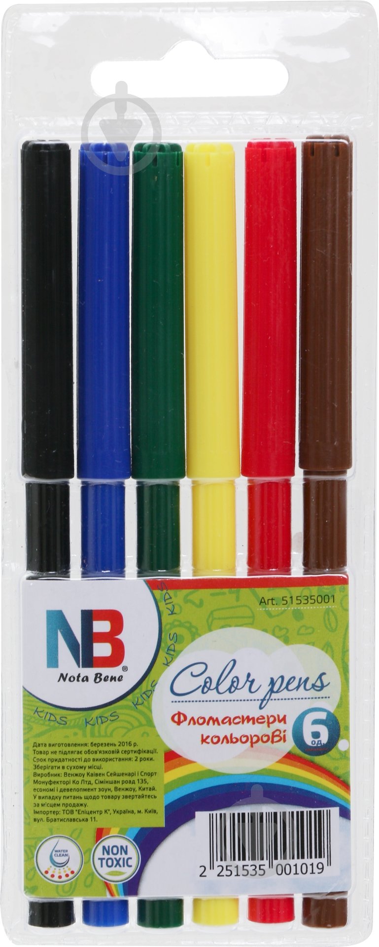 Фломастеры 6 шт 848-6-W Nota Bene - фото 1