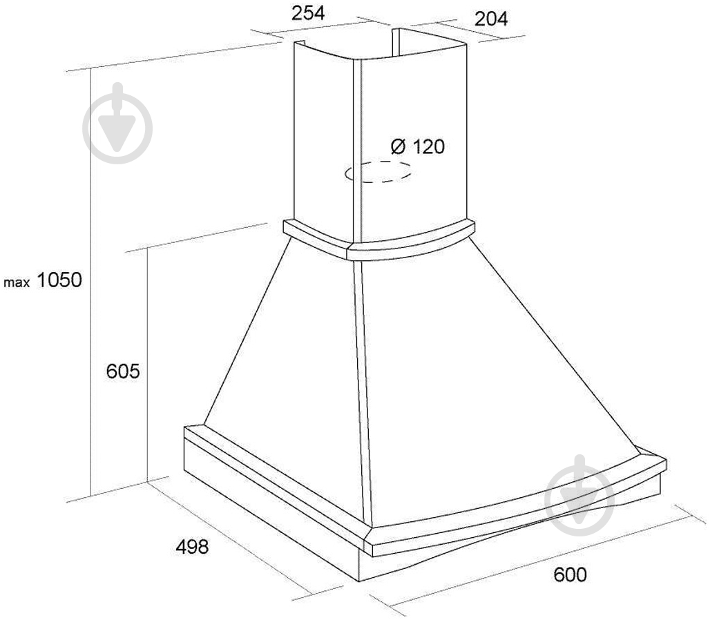 Вытяжка Pyramida R-60 BURGUNDY NUT/U - фото 8 Вытяжка Pyramida R-60 BURGUNDY NUT/U - фото 8