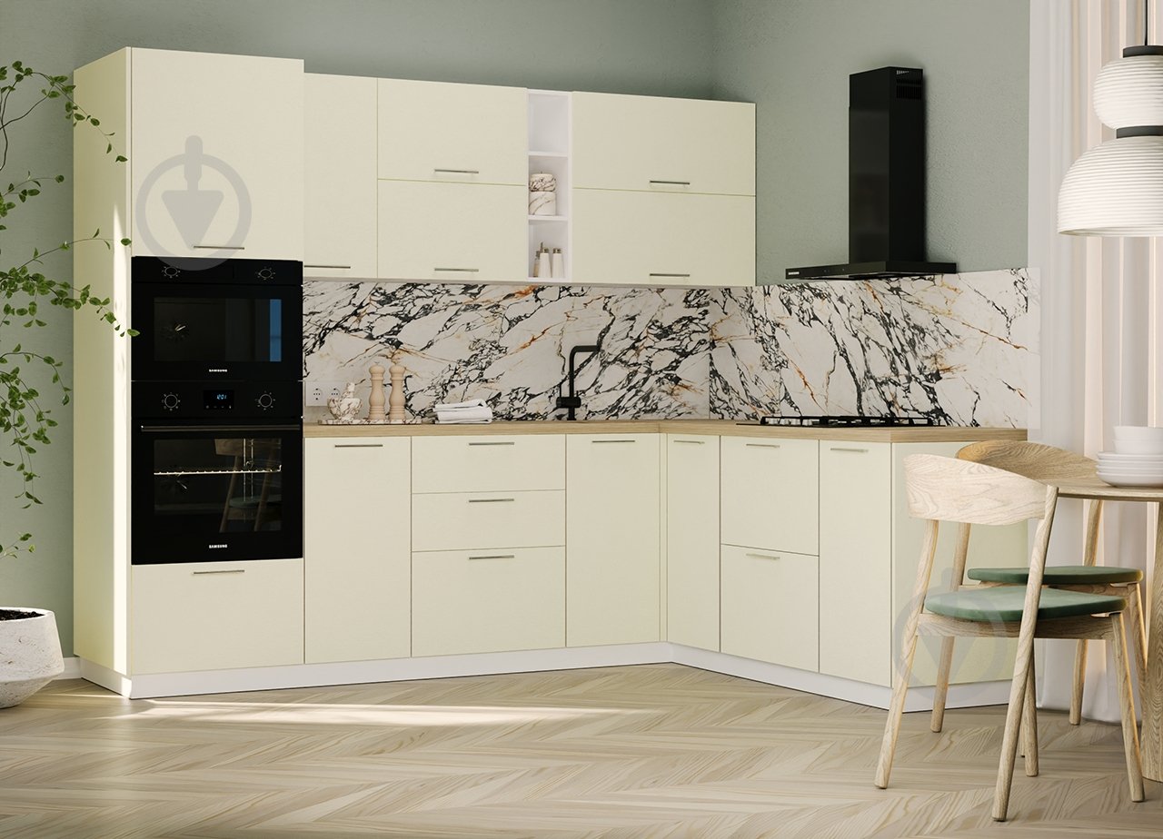 Кухня модульна ROKO Руна пряма ДСП 2,65×2,65м кремовий/білий - фото 1 Кухня модульна ROKO Руна пряма ДСП 2,65×2,65м кремовий/білий - фото 1