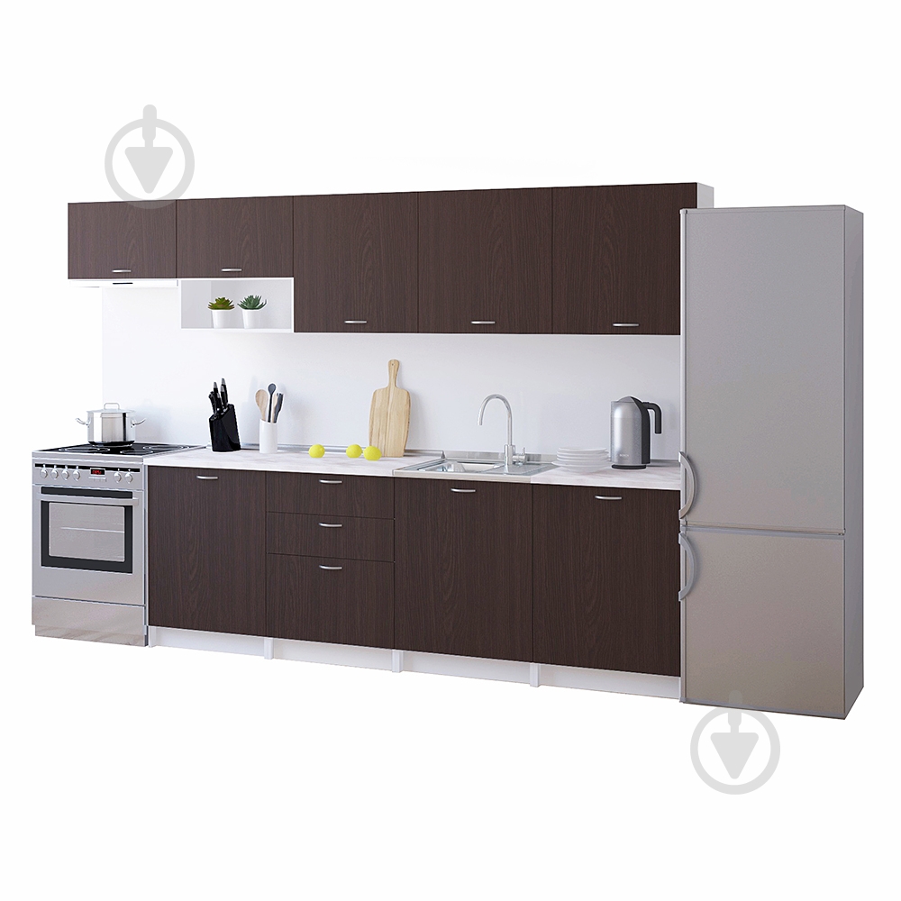 Кухня ROKO Олівія ДСП 3м дуб венге/білий - фото 1