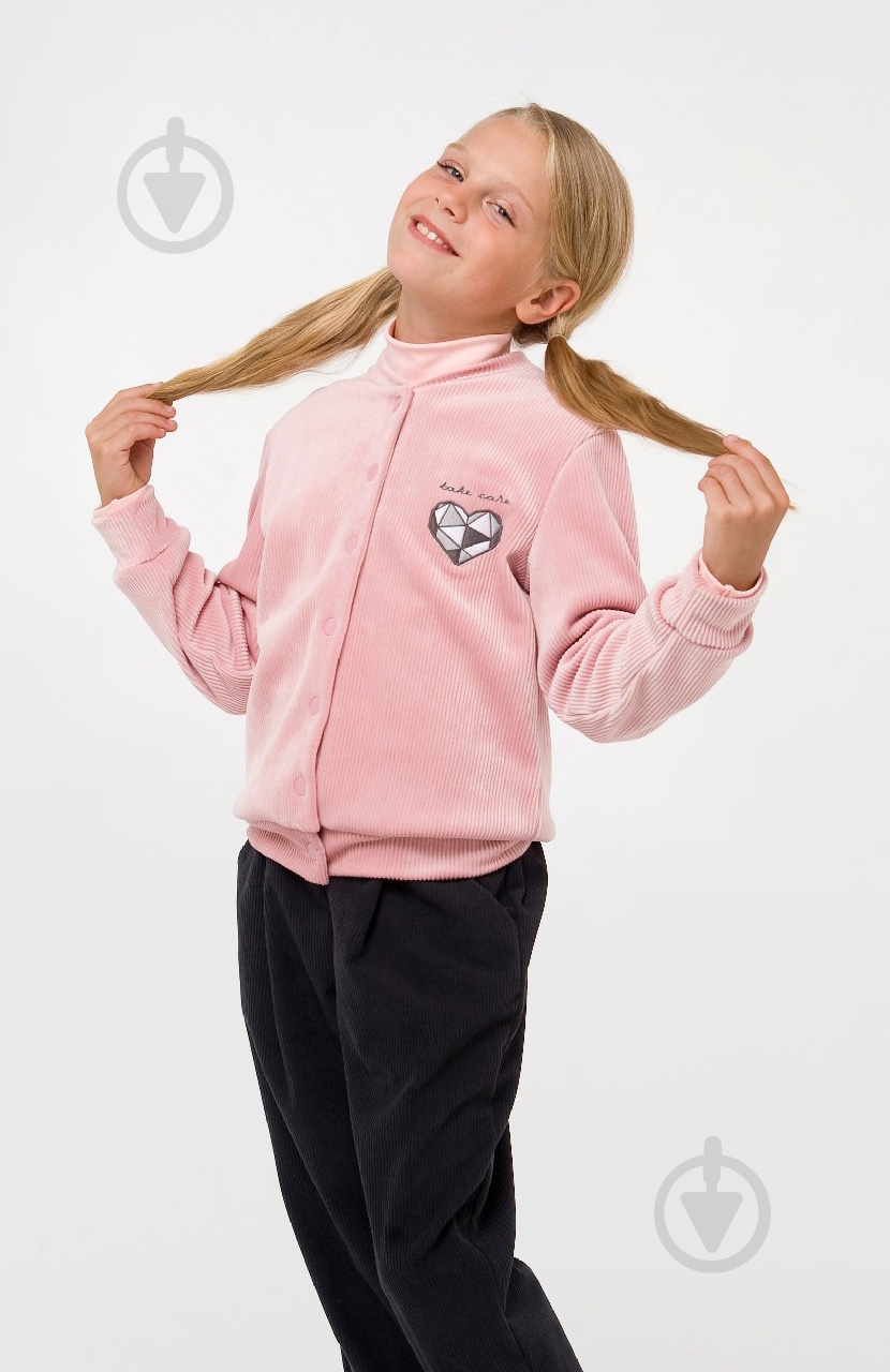 Бомбер для девочки Smil р.134 пудровый 116550 - фото 2