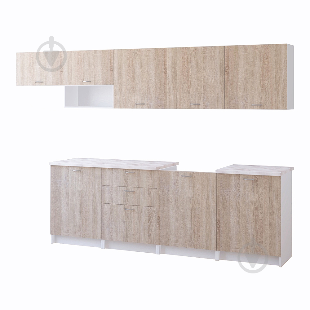 Кухня ROKO Олівія ДСП 3м дуб сонома/білий - фото 2 Кухня ROKO Олівія ДСП 3м дуб сонома/білий - фото 2