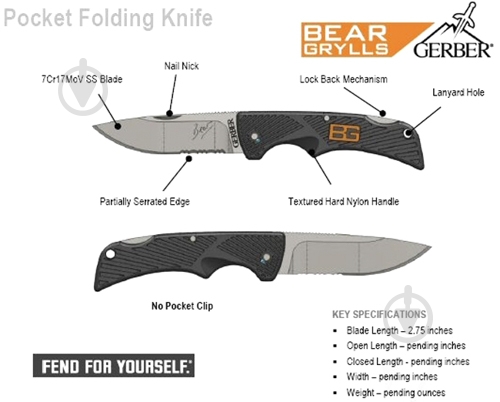 Нож Gerber Bear Grylls Compact Scout 31-000760 31-000760 - фото 6 Нож Gerber Bear Grylls Compact Scout 31-000760 31-000760 - фото 6