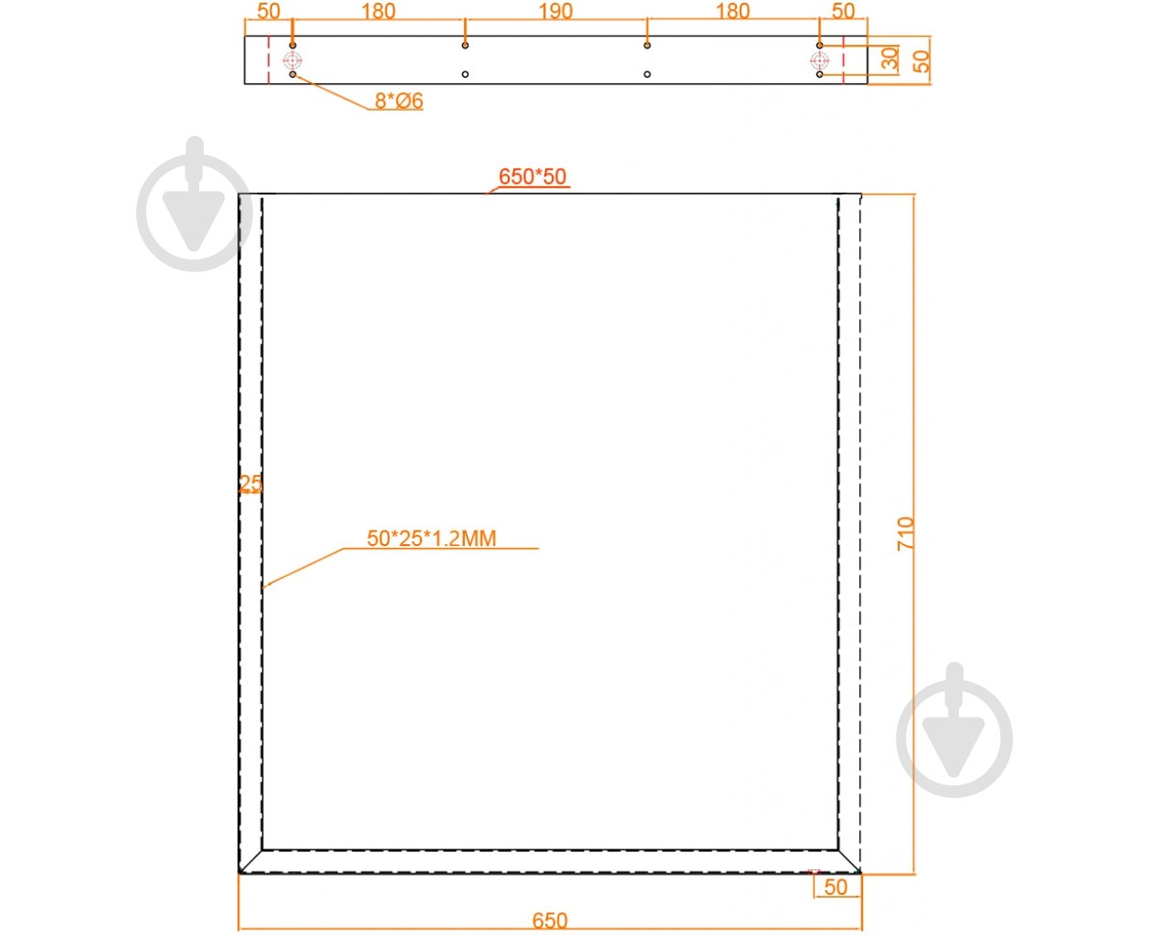 Опора для стола DC 710x650 мм прямоугольная черная Loft 2 шт. - фото 2