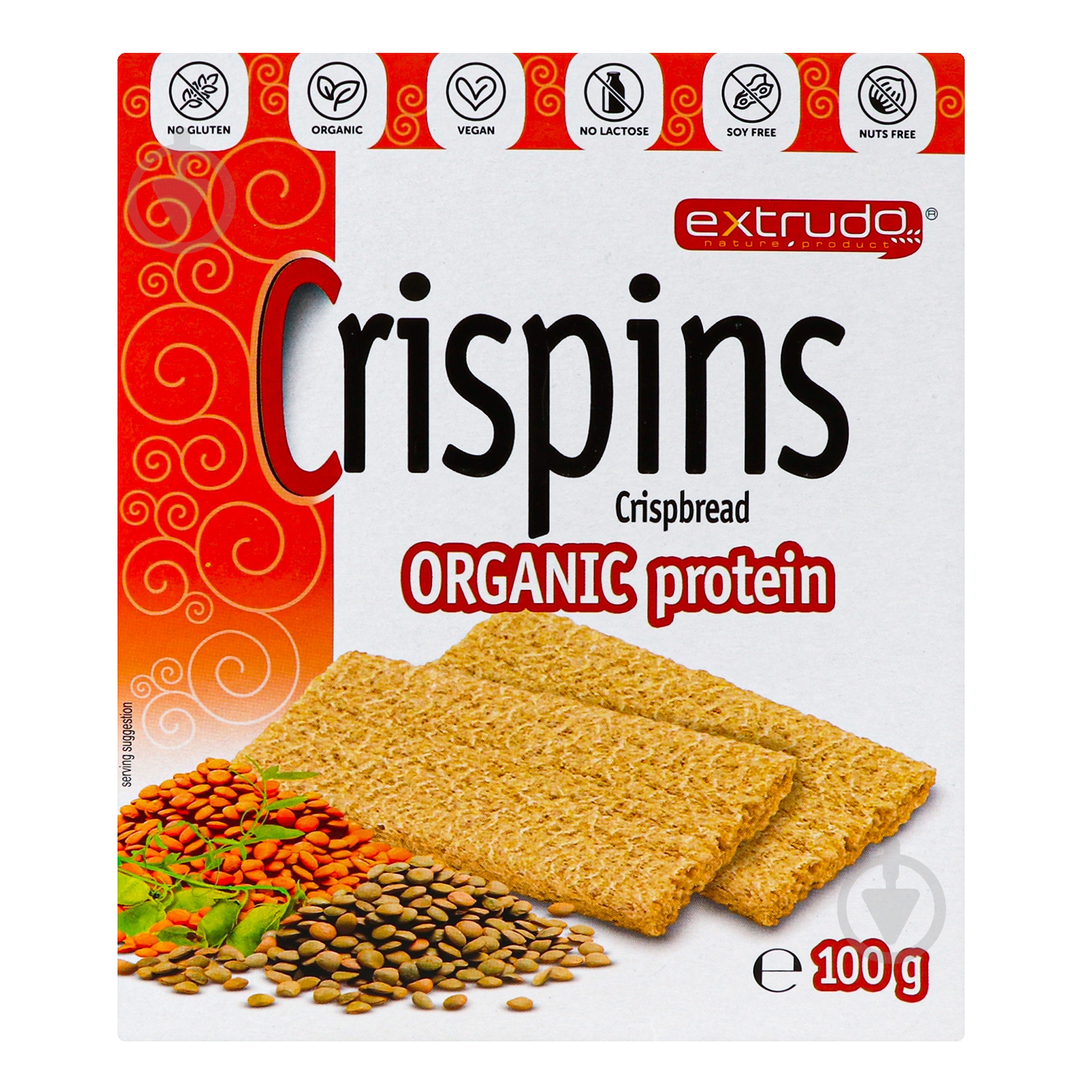 Хлебцы Crispins органические с протеином 100 г - фото 1