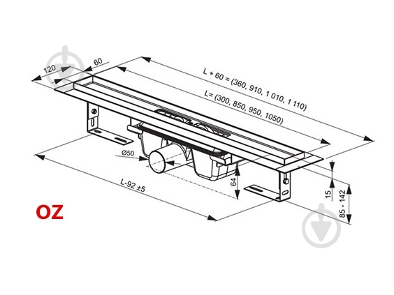 Душевой трап Ravak OZW RAVAK CHROME 750 - фото 2